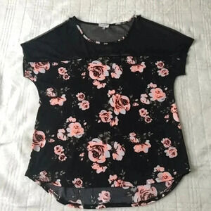 Stretchy floral and mesh top​​